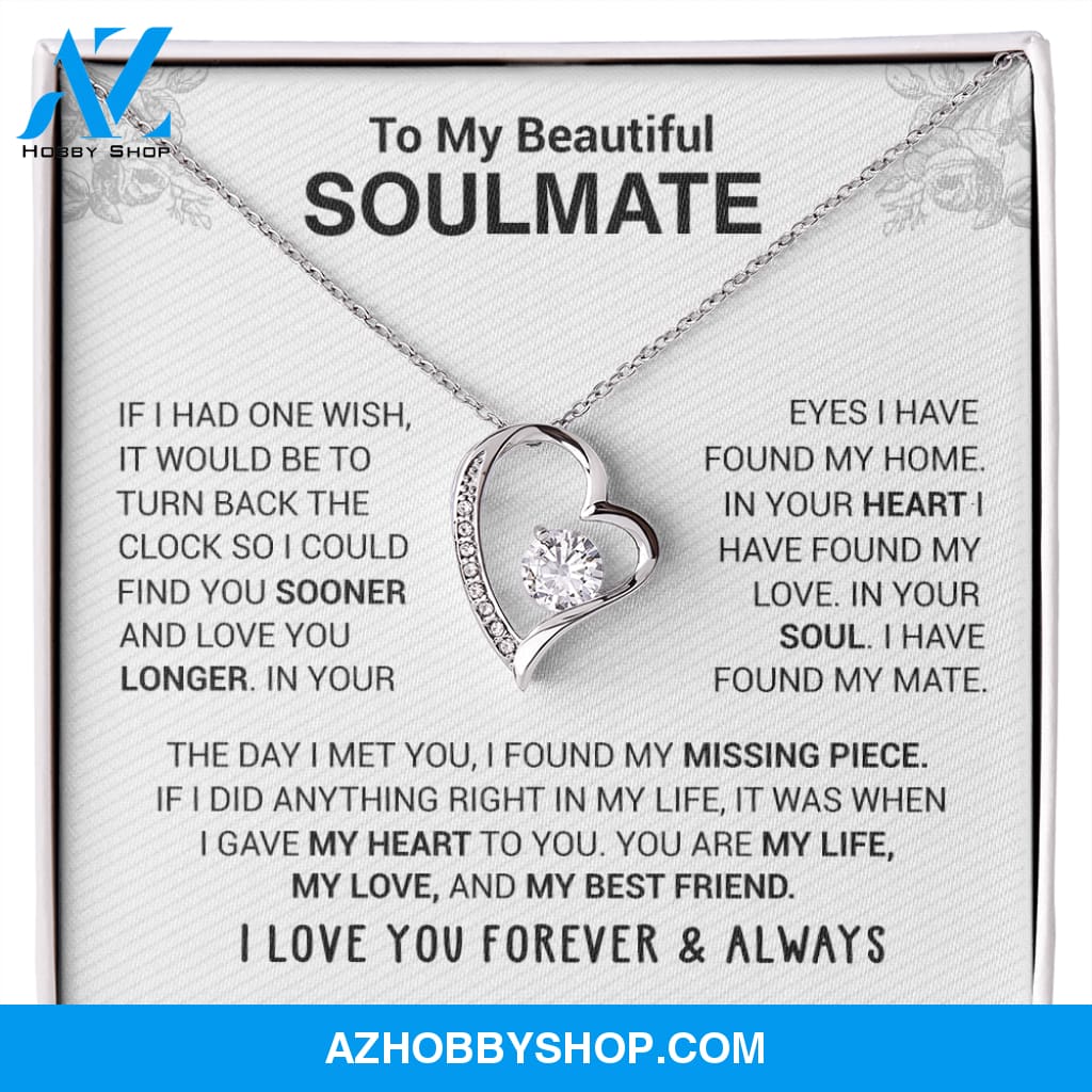 To My Beautiful Soulmate - In Your Eyes I Have Found My Home - Forever Love Necklace