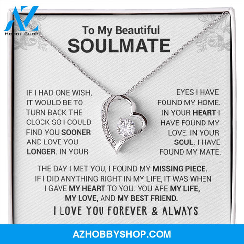 To My Beautiful Soulmate - In Your Eyes I Have Found My Home - Forever Love Necklace