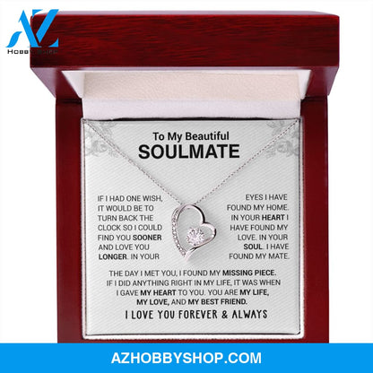 To My Beautiful Soulmate - In Your Eyes I Have Found My Home - Forever Love Necklace