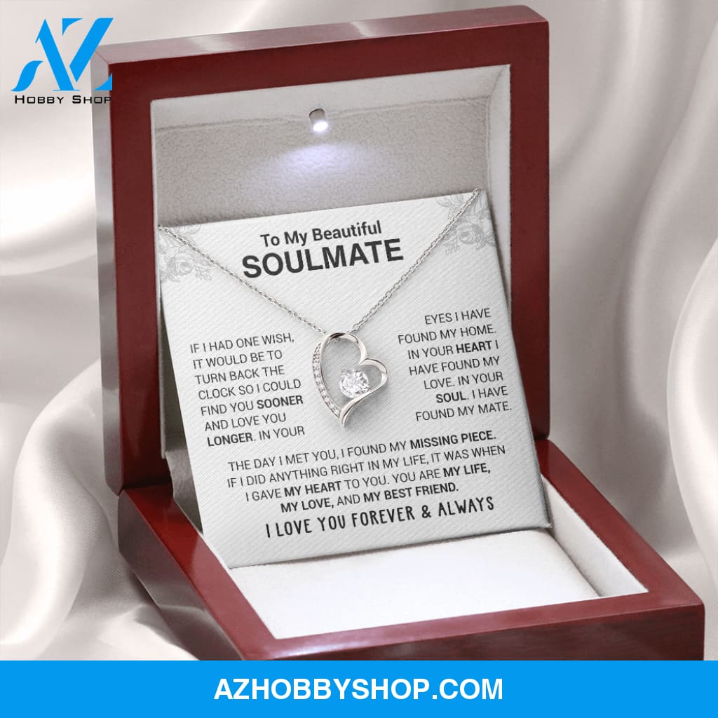 To My Beautiful Soulmate - In Your Eyes I Have Found My Home - Forever Love Necklace