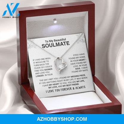 To My Beautiful Soulmate - In Your Eyes I Have Found My Home - Forever Love Necklace