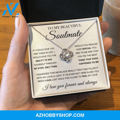 To My Beautiful Soulmate | Love Knot Silver Necklace ??