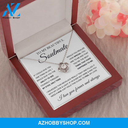 To My Beautiful Soulmate | Love Knot Silver Necklace ??