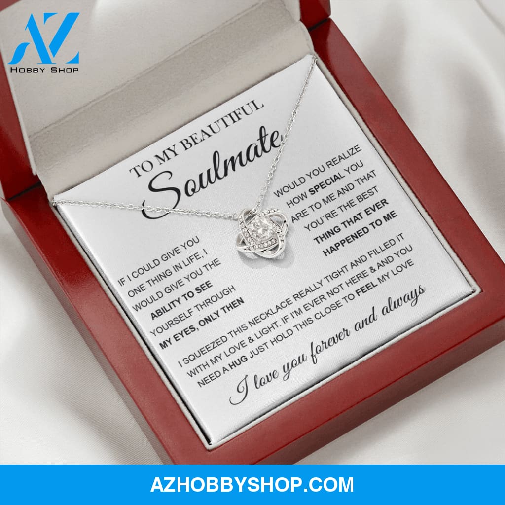 To My Beautiful Soulmate | Love Knot Silver Necklace ??