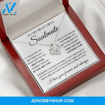To My Beautiful Soulmate | Love Knot Silver Necklace ??