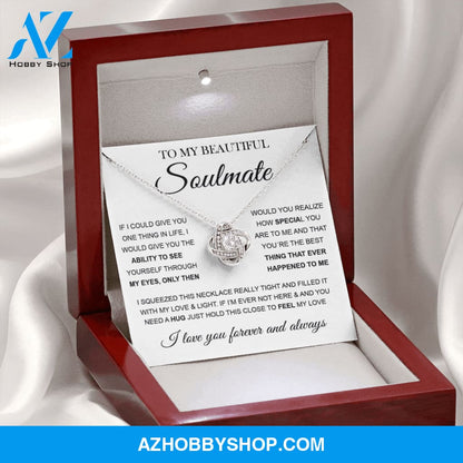 To My Beautiful Soulmate | Love Knot Silver Necklace ??