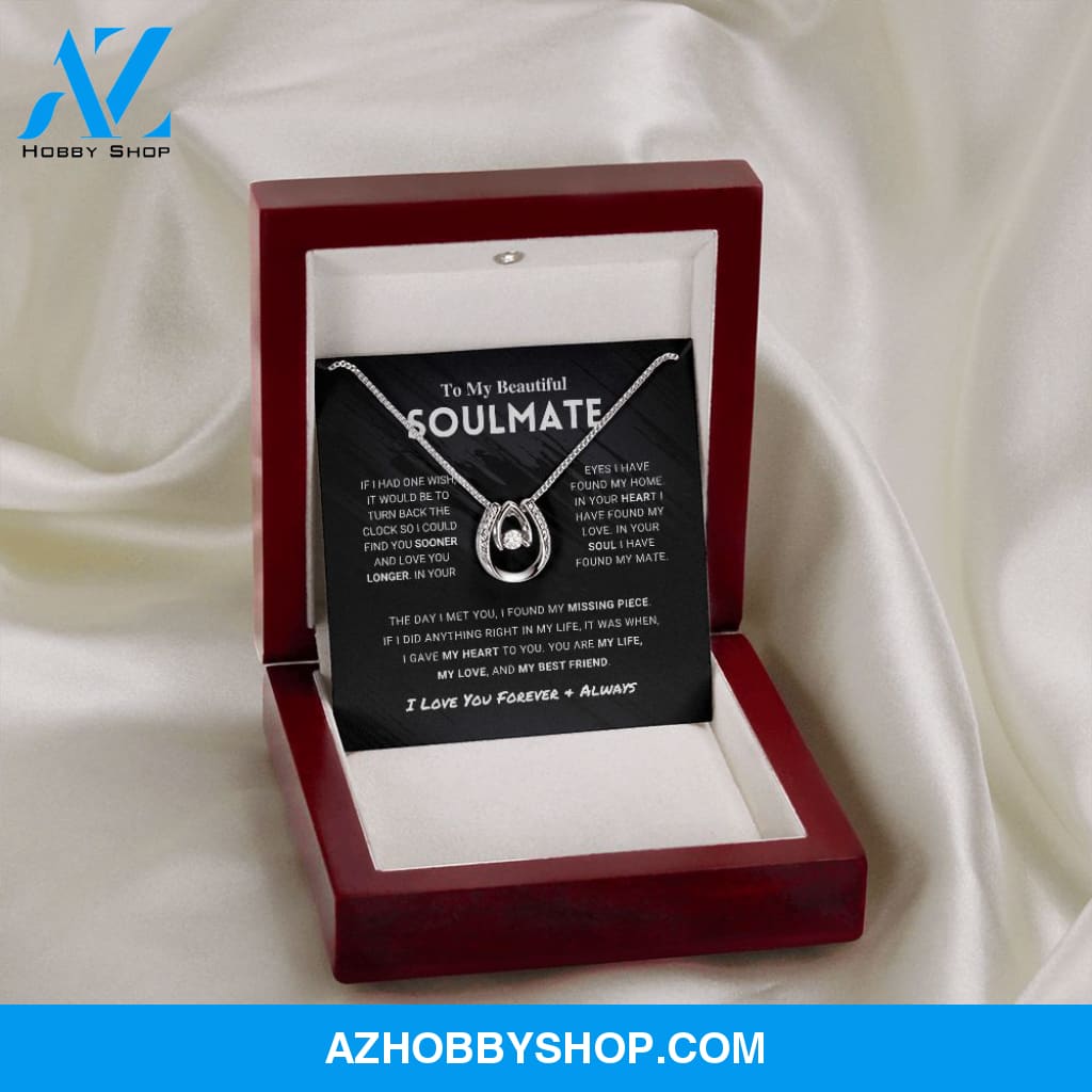To My Beautiful Soulmate - Lucky In Love Silver Necklace