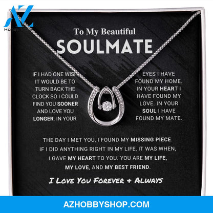 To My Beautiful Soulmate - Lucky In Love Silver Necklace