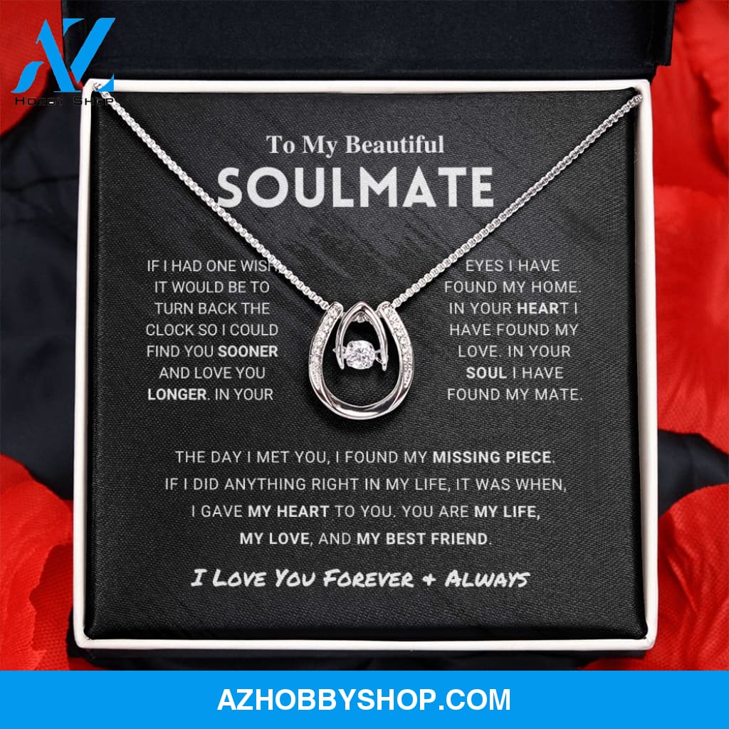 To My Beautiful Soulmate - Lucky In Love Silver Necklace