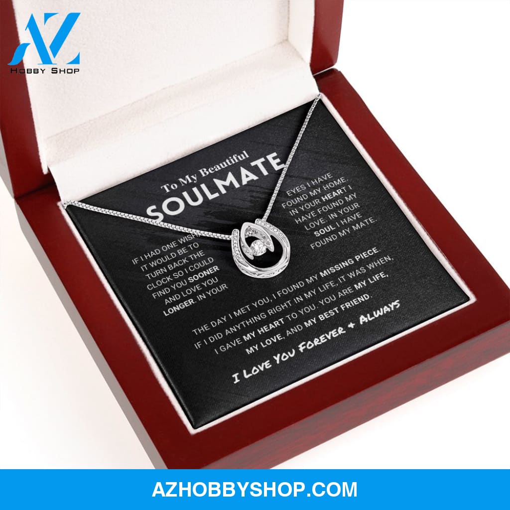 To My Beautiful Soulmate - Lucky In Love Silver Necklace