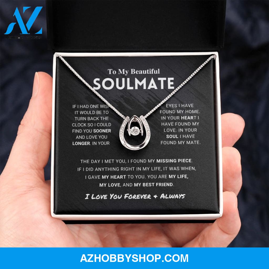 To My Beautiful Soulmate - Lucky In Love Silver Necklace