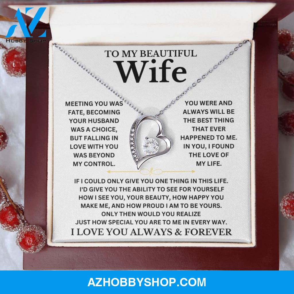 To My Beautiful Wife - Forever Love Necklace Gift Set