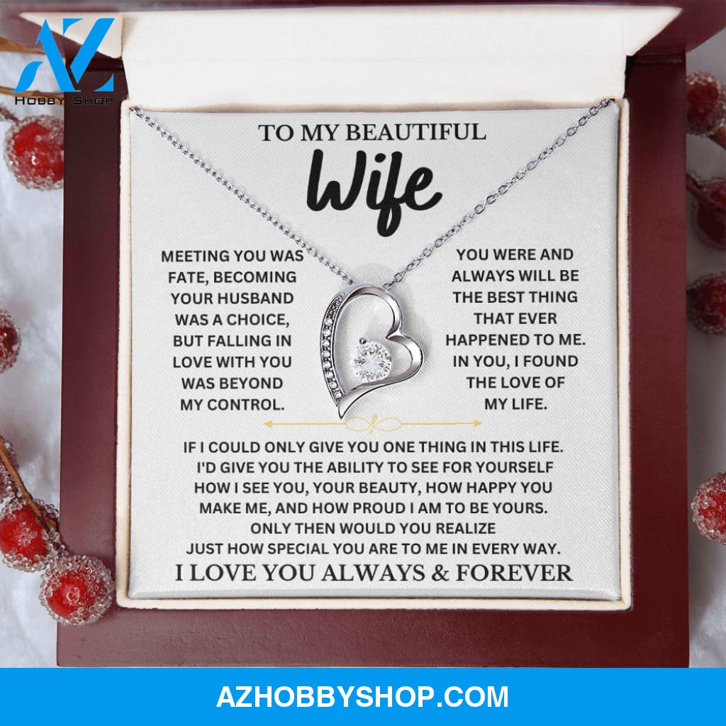 To My Beautiful Wife - Forever Love Necklace Gift Set