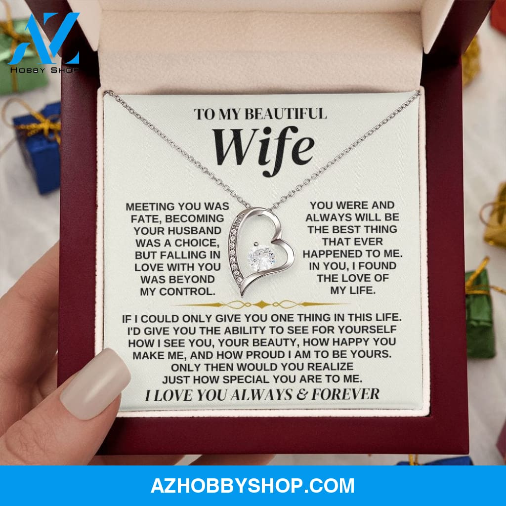 To My Beautiful Wife - Forever Love Necklace Gift Set