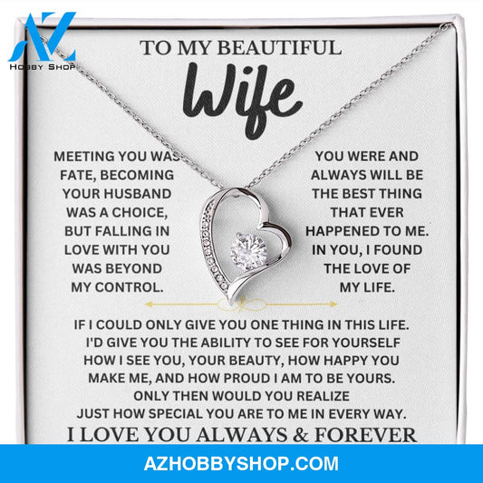 To My Beautiful Wife - Forever Love Necklace Gift Set