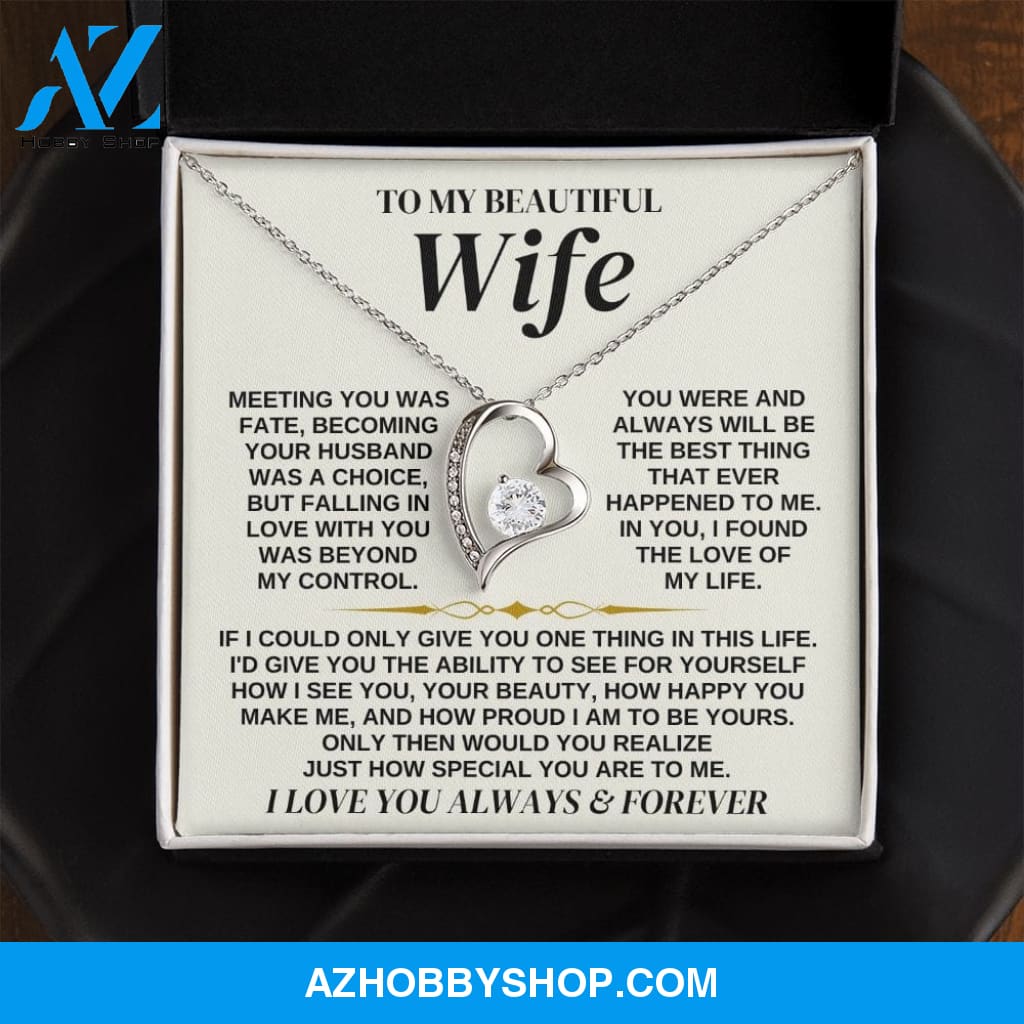 To My Beautiful Wife - Forever Love Necklace Gift Set