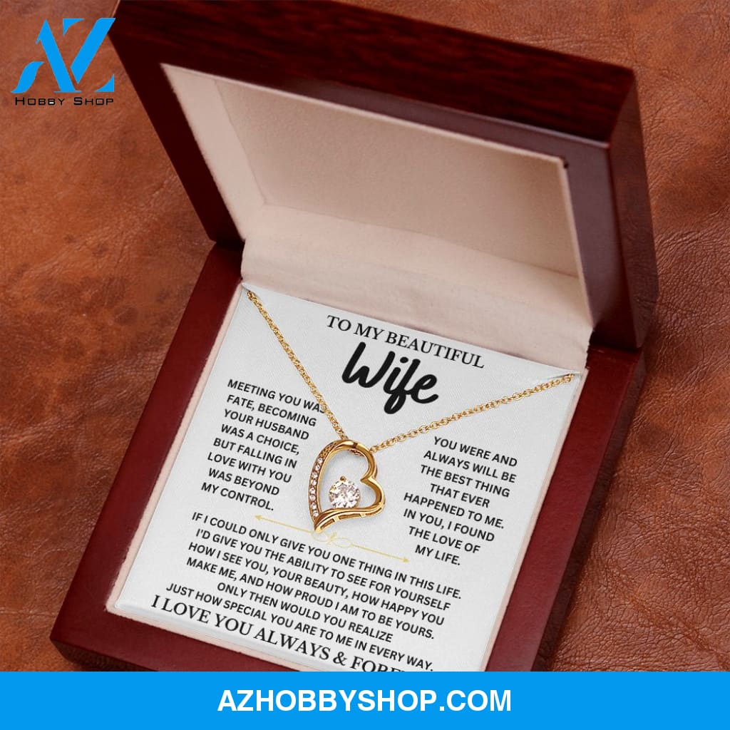 To My Beautiful Wife - Forever Love Necklace Gift Set