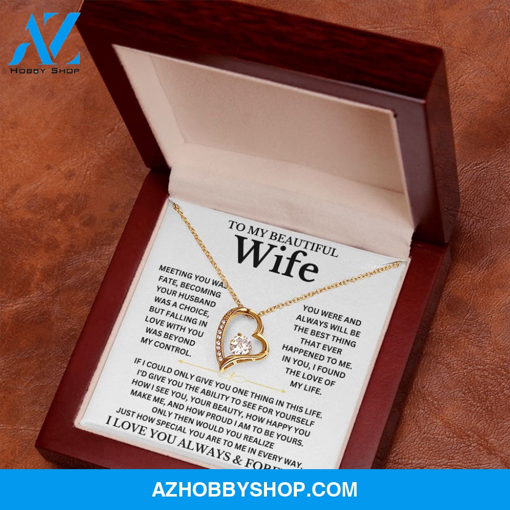 To My Beautiful Wife - Forever Love Necklace Gift Set