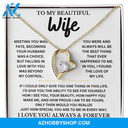 To My Beautiful Wife - Forever Love Necklace Gift Set