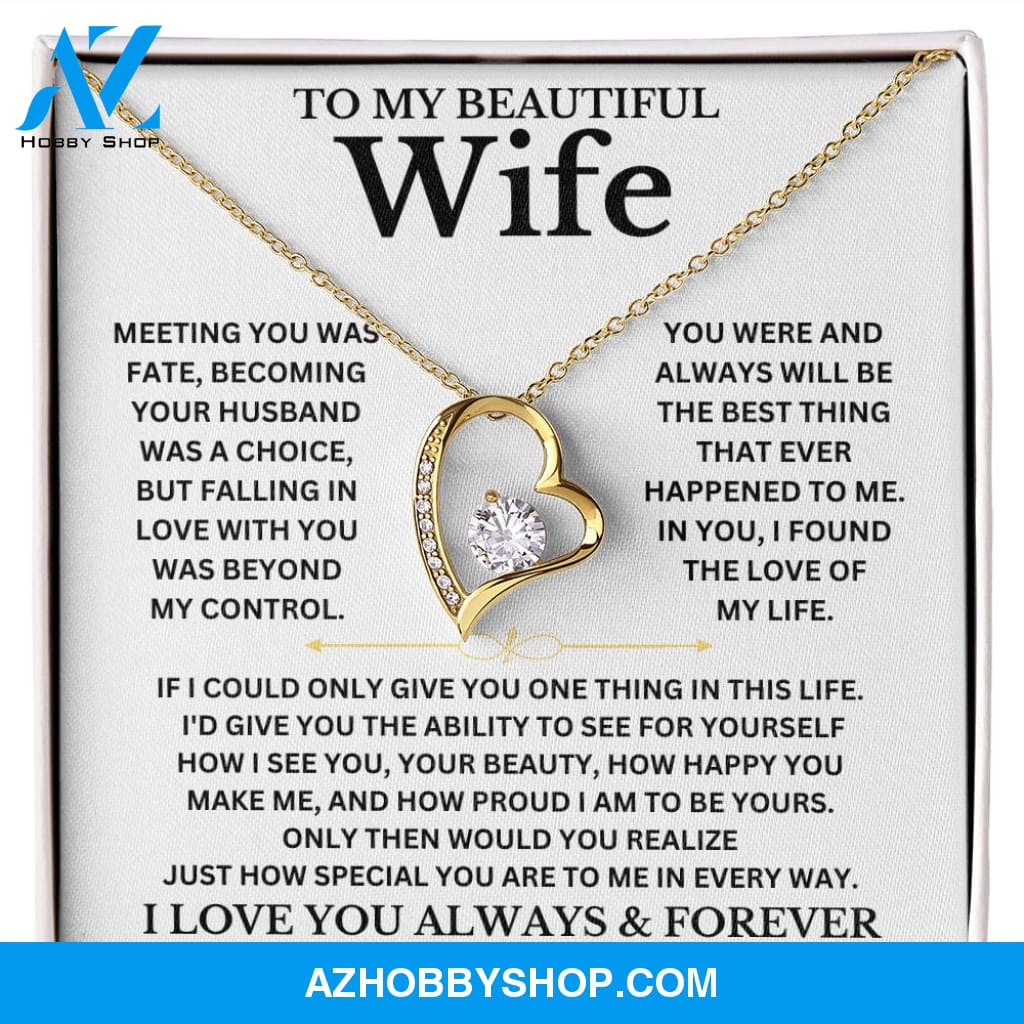 To My Beautiful Wife - Forever Love Necklace Gift Set