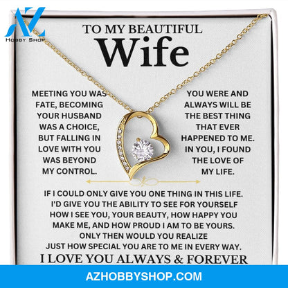 To My Beautiful Wife - Forever Love Necklace Gift Set