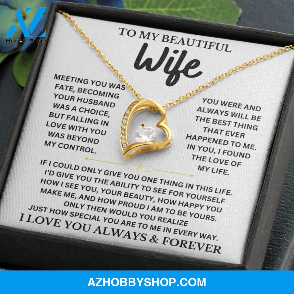 To My Beautiful Wife - Forever Love Necklace Gift Set