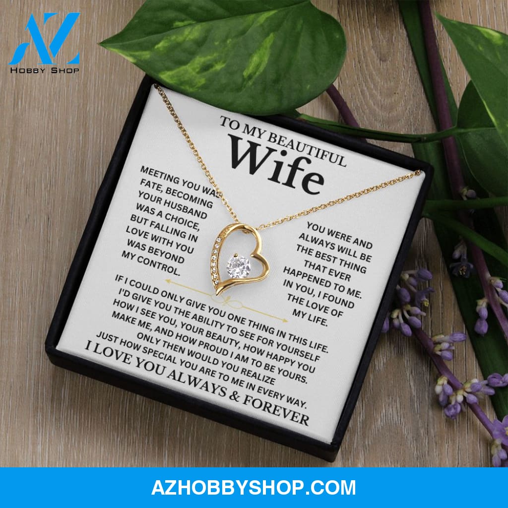 To My Beautiful Wife - Forever Love Necklace Gift Set