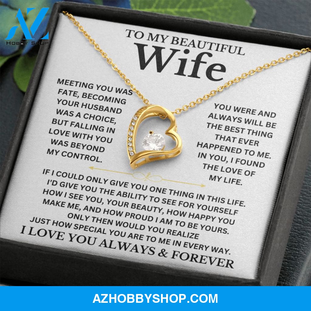 To My Beautiful Wife - Forever Love Necklace Gift Set