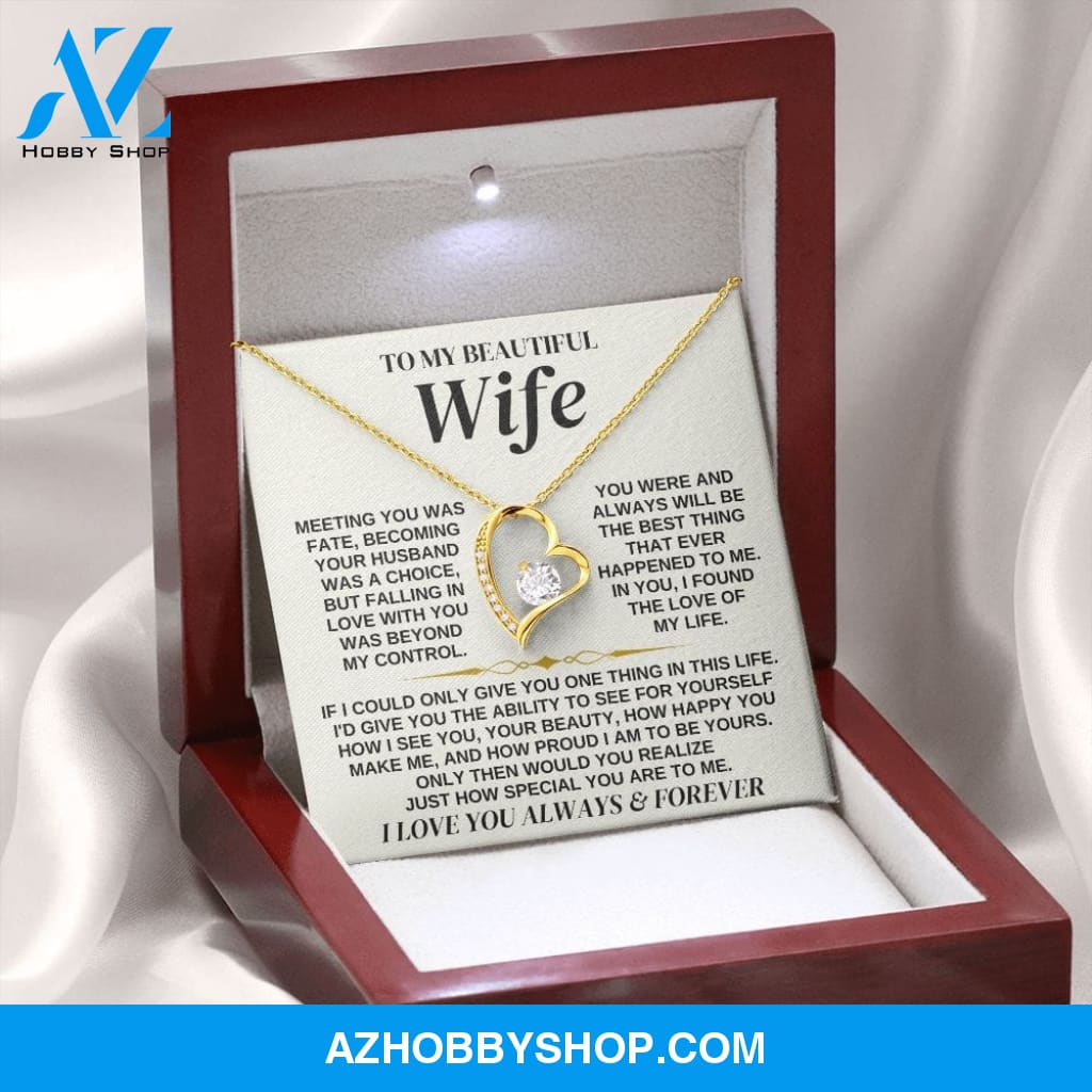 To My Beautiful Wife - Forever Love Necklace Gift Set