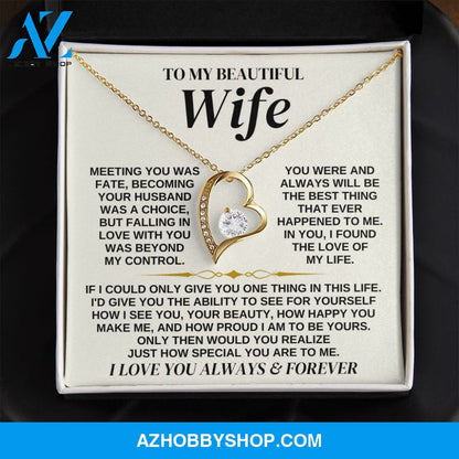 To My Beautiful Wife - Forever Love Necklace Gift Set