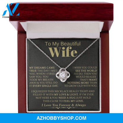 To My Beautiful Wife - Love Knot Necklace