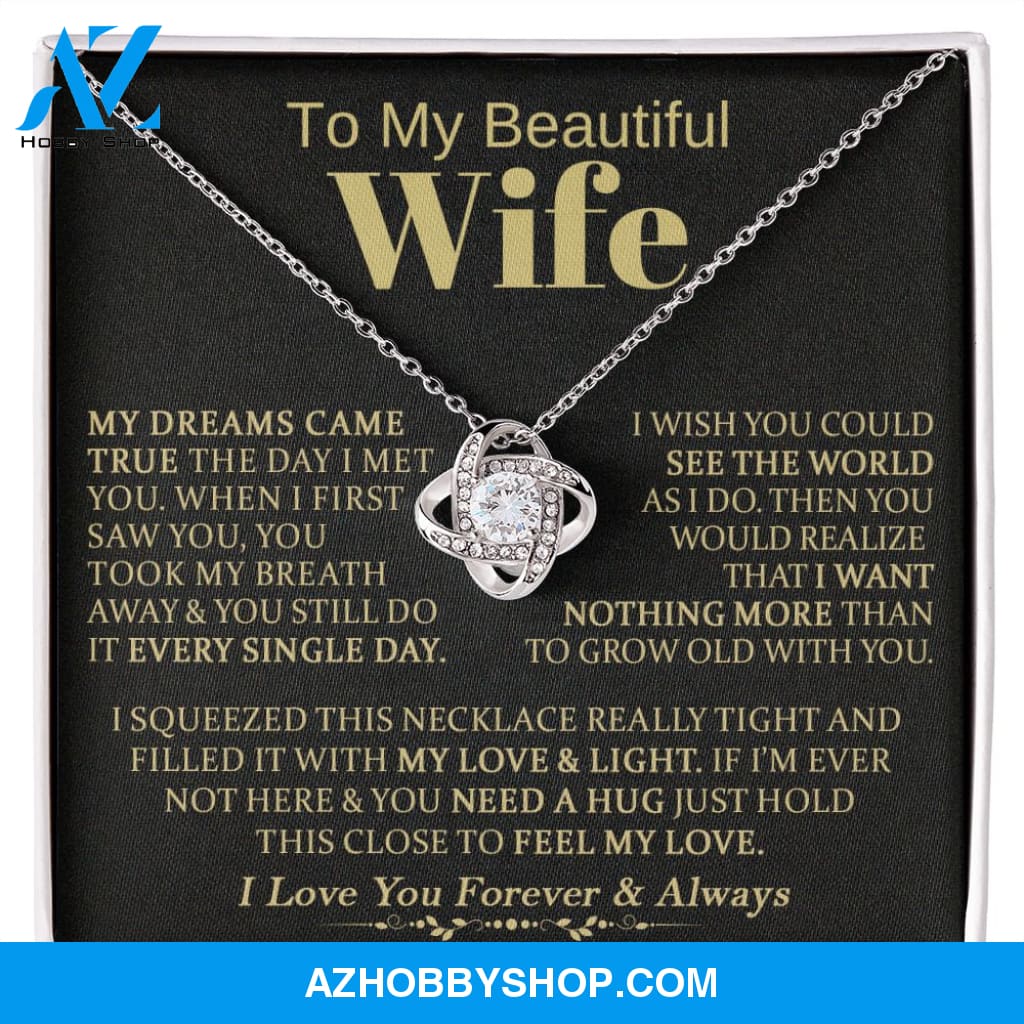 To My Beautiful Wife - Love Knot Necklace