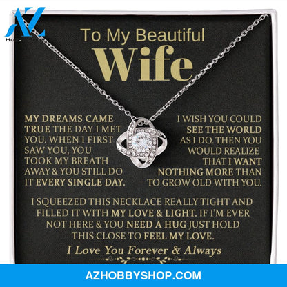 To My Beautiful Wife - Love Knot Necklace