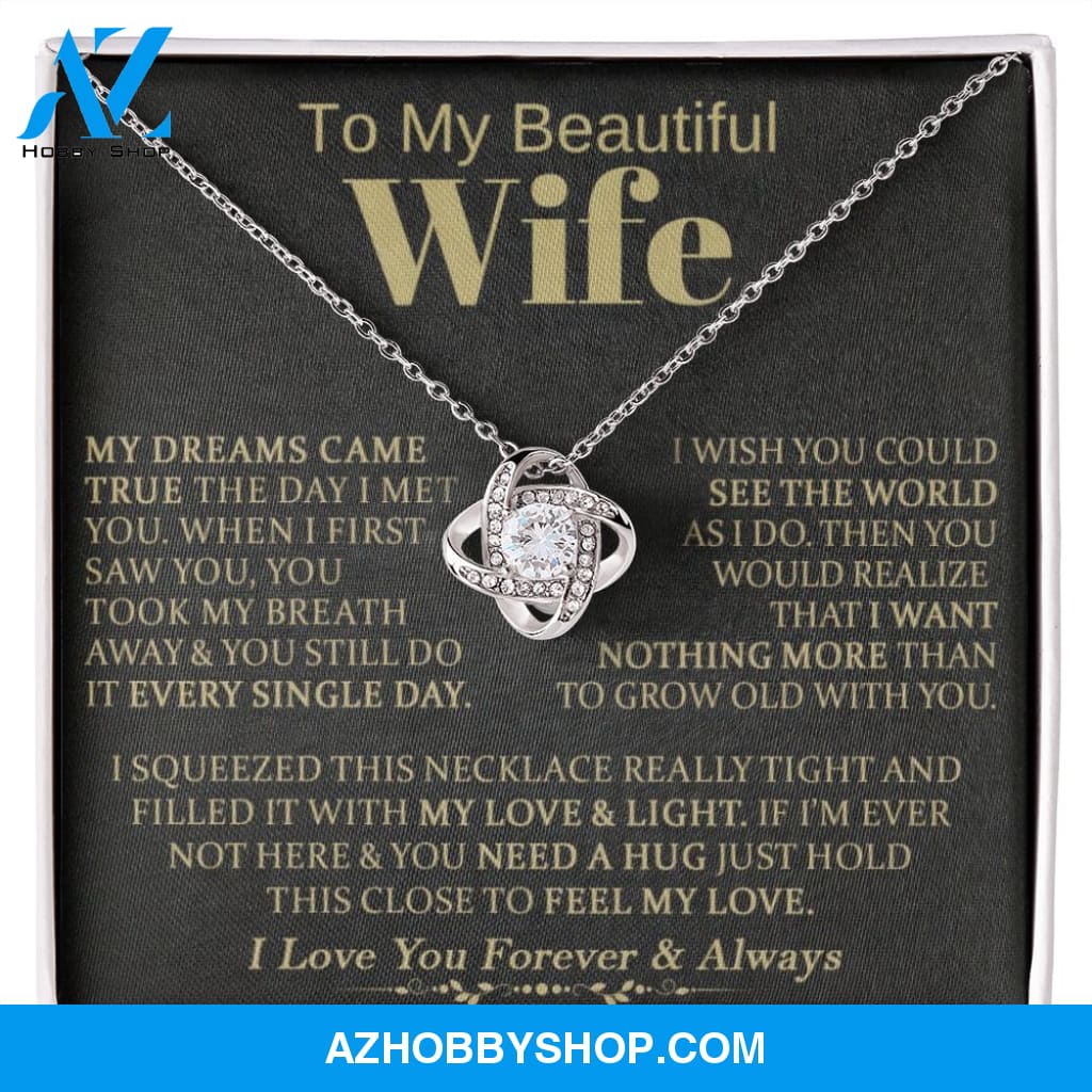 To My Beautiful Wife - Love Knot Necklace