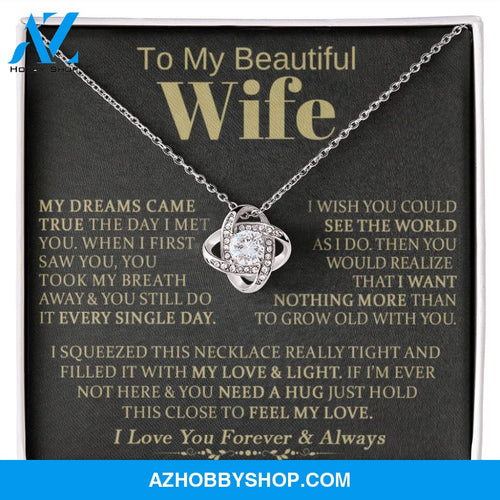 To My Beautiful Wife - Love Knot Necklace