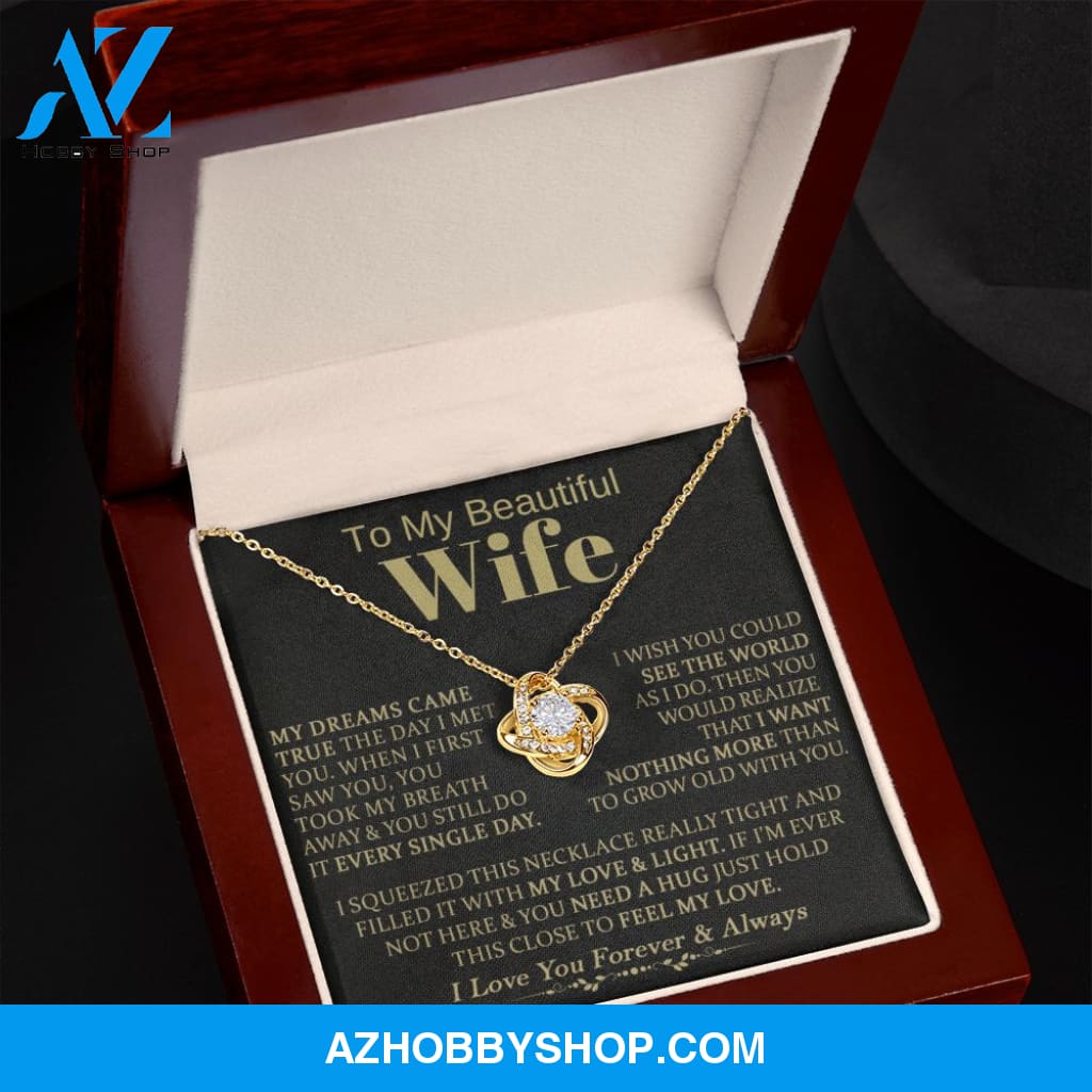 To My Beautiful Wife - Love Knot Necklace