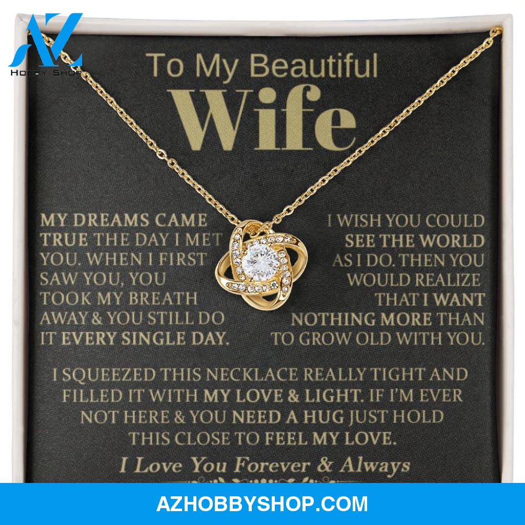 To My Beautiful Wife - Love Knot Necklace