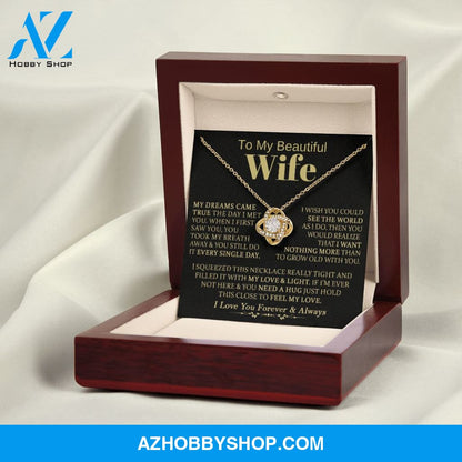 To My Beautiful Wife - Love Knot Necklace