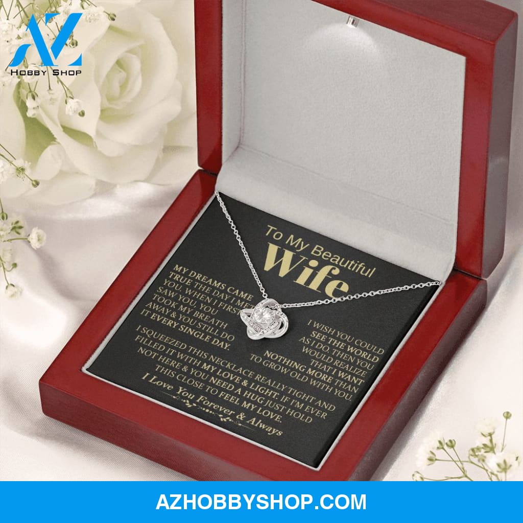 To My Beautiful Wife - Love Knot Necklace