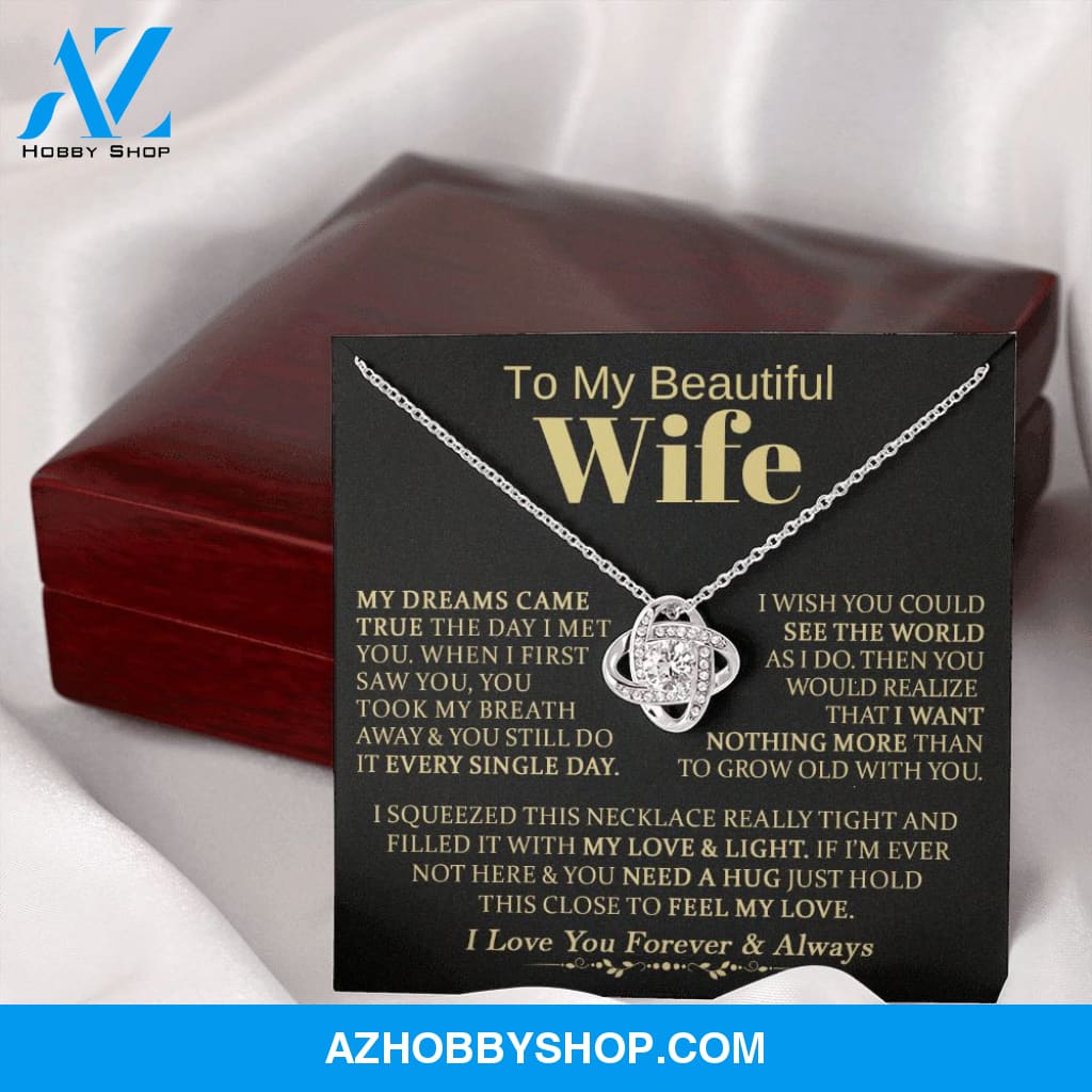 To My Beautiful Wife - Love Knot Necklace