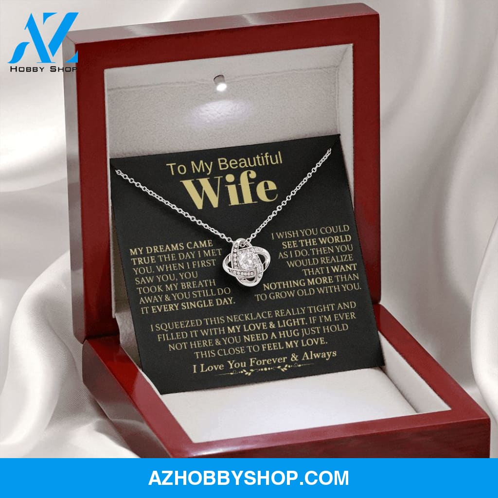 To My Beautiful Wife - Love Knot Necklace