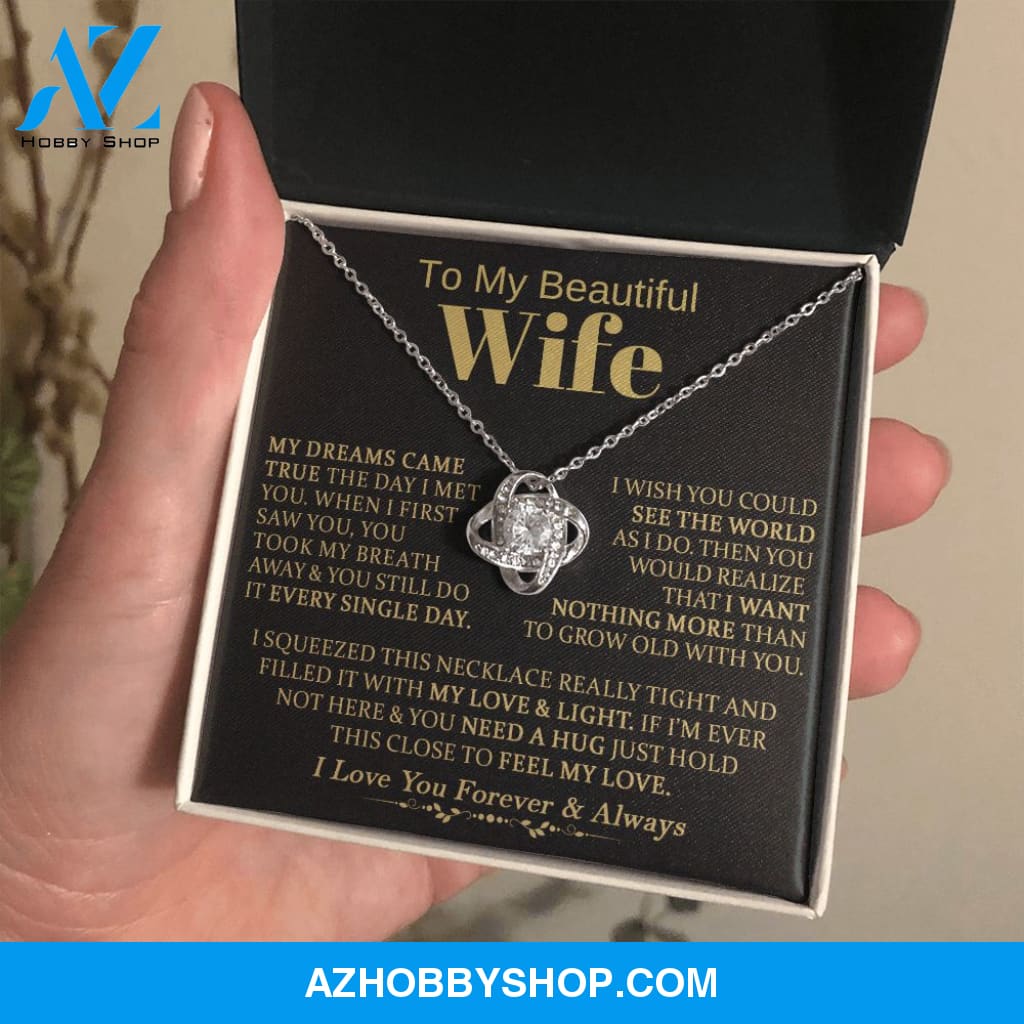 To My Beautiful Wife - Love Knot Necklace