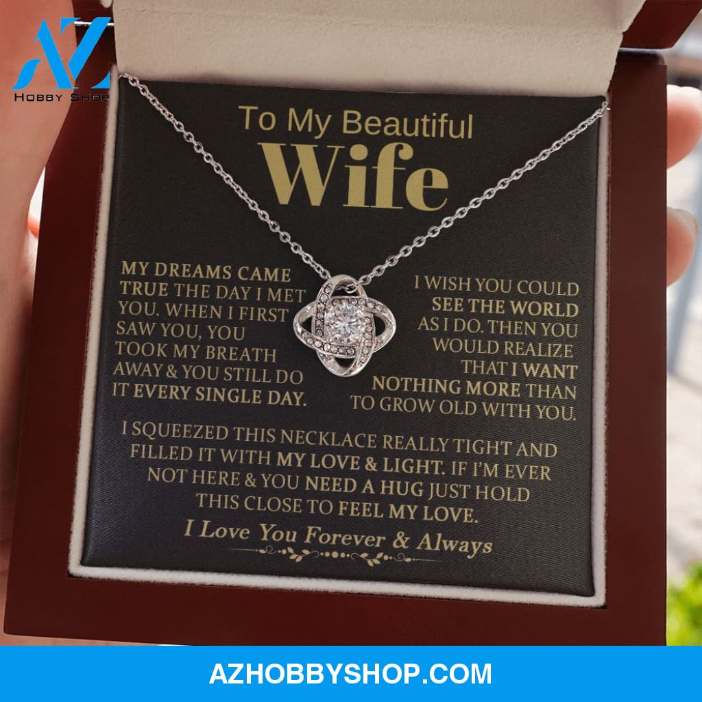 To My Beautiful Wife - Love Knot Necklace