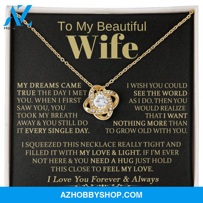 To My Beautiful Wife - Love Knot Necklace