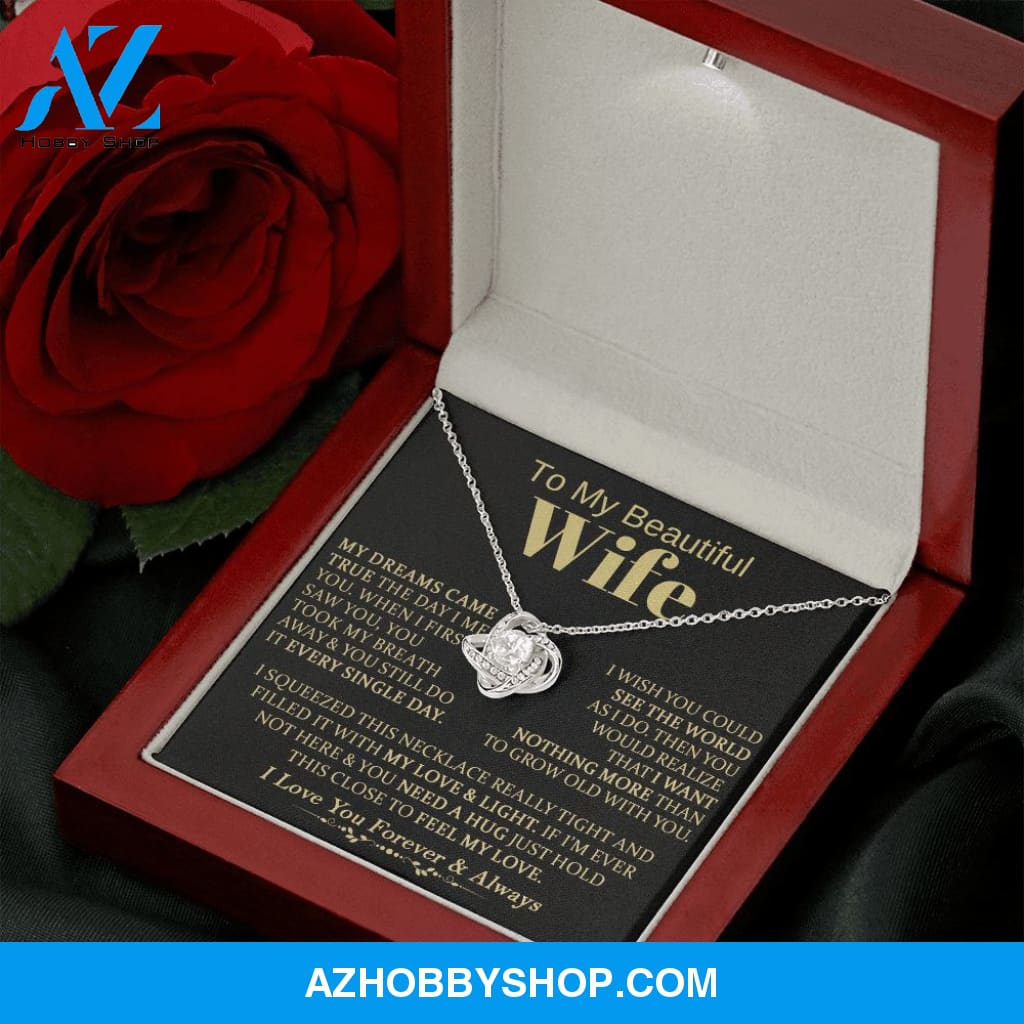 To My Beautiful Wife - Love Knot Necklace