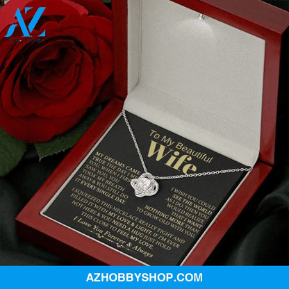 To My Beautiful Wife - Love Knot Necklace