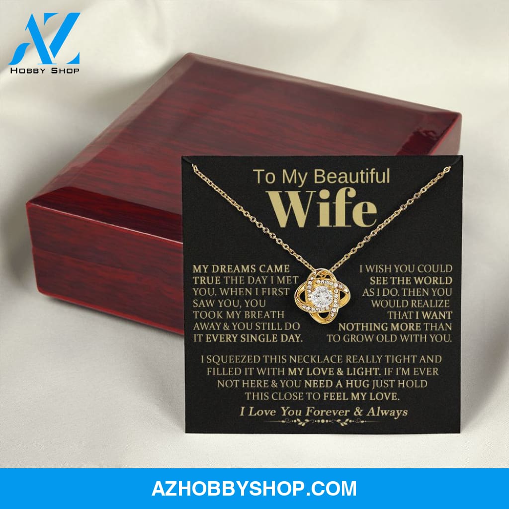 To My Beautiful Wife - Love Knot Necklace