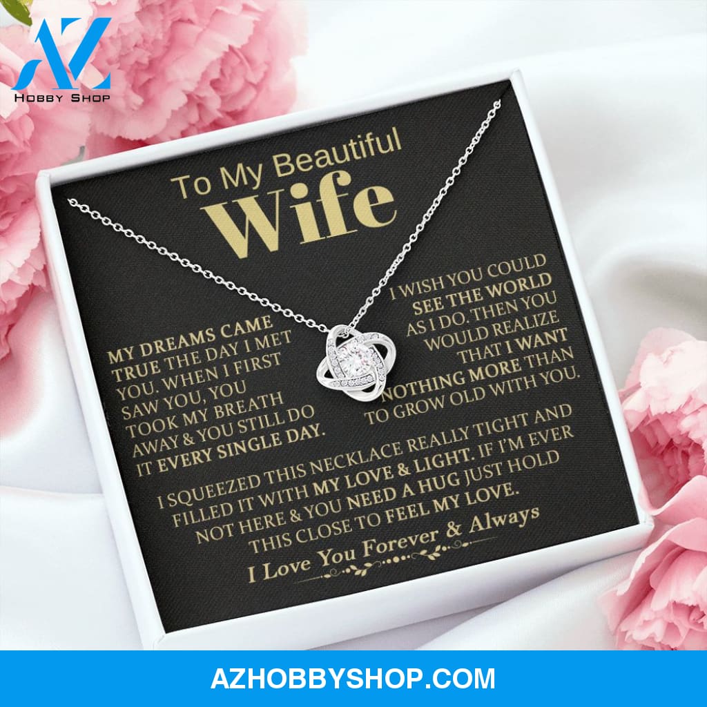 To My Beautiful Wife - Love Knot Necklace