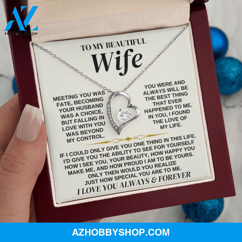 To My Beautiful Wife - Personalizable Necklace Gift Set