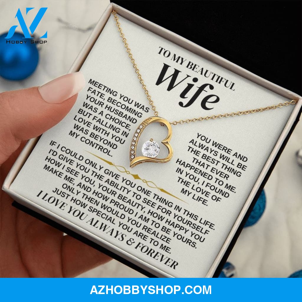 To My Beautiful Wife - Personalizable Necklace Gift Set